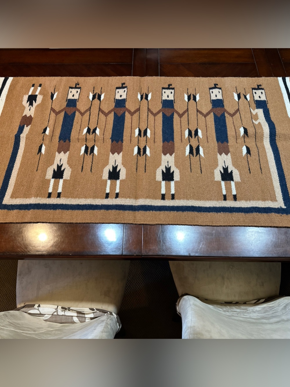 El Paso Saddle Blanket Co Wool Rug Wall Hanging Native American Southwest 60x30”